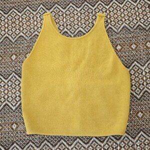 🌻 American Apparel Mustard Yellow Racerback Tank Top – Size S – 100% Cotton – S